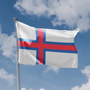 Flag of Faroe Islands, Denmark | Unique Design Print | High Quality Materials | Size - 3x5 Ft / 90x150 cm | Made in EU