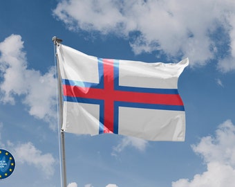 Flag of Faroe Islands, Denmark | Unique Design Print | High Quality Materials | Size - 3x5 Ft / 90x150 cm | Made in EU