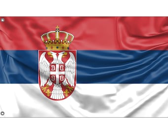 Flag of Serbia | Unique Design Print | High Quality Materials | Size - 3x5 Ft / 90x150 cm | Made in EU