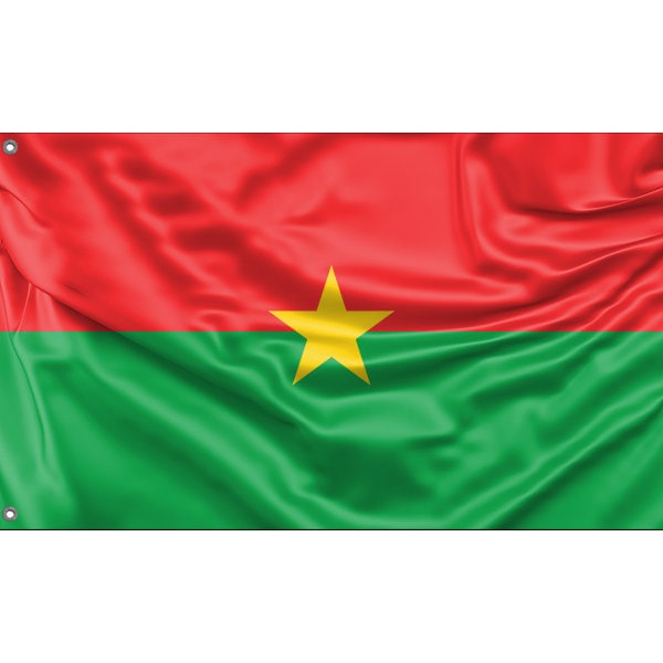 Flagge von Burkina Faso | Einzigartiger Designdruck | Hochwertige Materialien | Größe - 3x5 Ft / 90x150 cm | Hergestellt in EU