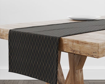 Caminho de Mesa Geométrico Luxo Diamante | Decoração de mesa com design exclusivo | Têxtil e impressão de alta qualidade | Fabricado na UE