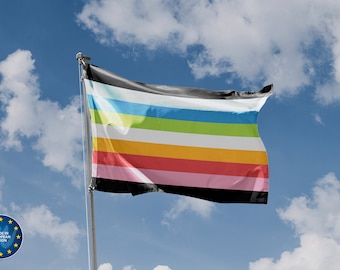 Flaga Queer Pride, unikatowy wydruk, 3 x 5 stóp / 90 x 150 cm, wyprodukowano w UE