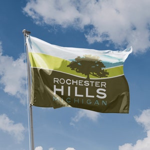Rochester Flag, Michigan USA | Unique Design Print | Hiqh Quality Materials | Size - 3x5 Ft / 90x150 cm | Made in EU