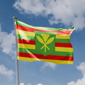 Kanaka Maoli Flagge, inoffizielle Hawaii Flagge, einzigartiger Druck, 90 x 150 cm groß, in der EU hergestellt