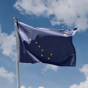 Bandera del Estado de Alaska / Diseño Único Estampado / Materiales de Alta Calidad / 5 Tamaños / Fabricado en UE