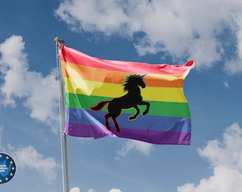 Unicorn Pride Flag | Unique Design Print | High Quality Materials | 5 Sizes | Made in EU