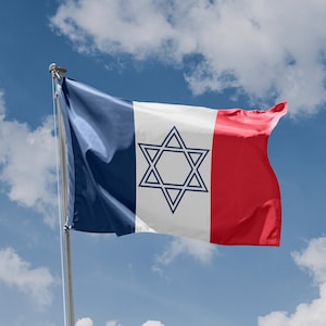 Proposed flag of French Jews | Unique Design Print | High Quality Materials | 5 Sizes | Made in EU