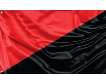Bandiera anarchica rossa e nera / Stampa dal design unico / Materiali di alta qualità / Dimensioni - 3x5 Ft / 90x150 cm / Made in EU