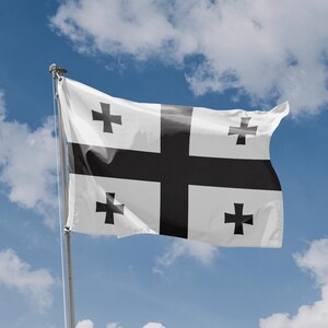 Black Georgia Flag | Unique Design Print | High Quality Materials | Size - 3x5 Ft / 90x150 cm | Made in EU