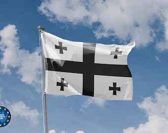 Black Georgia Flag | Unique Design Print | High Quality Materials | Size - 3x5 Ft / 90x150 cm | Made in EU