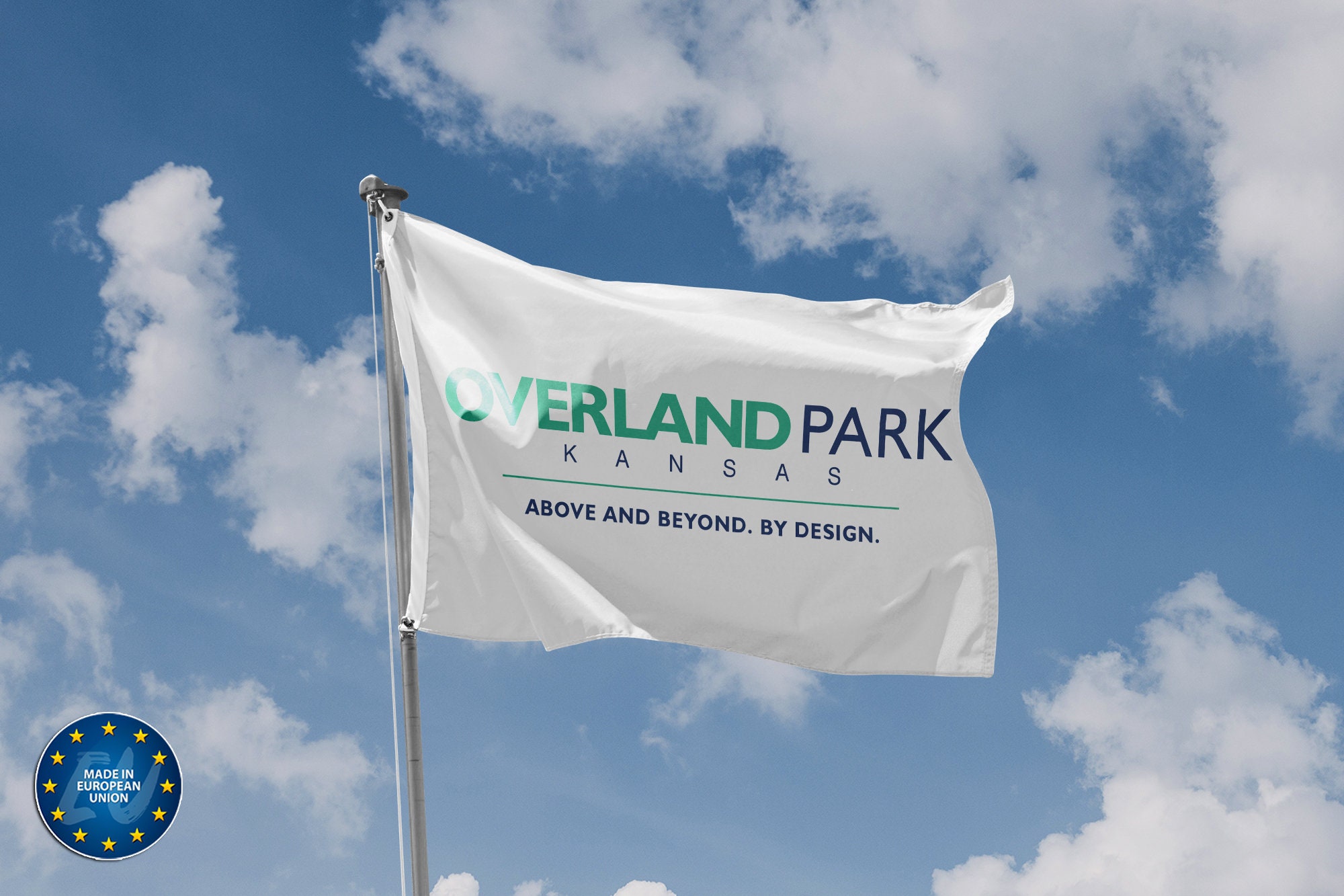 Bandera de Overland Park, Kansas, EE. UU. / Impresión de diseño exclusivo / Materiales de alta calidad / Tamaño: 3 x 5 pies / 90 x 150 cm / Fabricado en la UE
