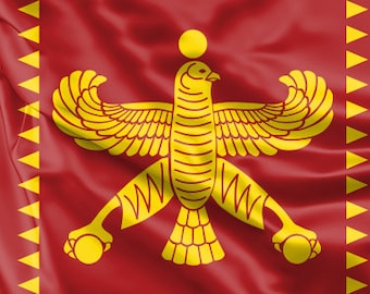 Square Flag of Achaemenid Empire | Unique Design Print | High Quality Materials | Size - 3x3 Ft / 90x90 cm | Made in EU