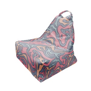 Bean Bag Psychedelic Wave Print | Unique Design VI | Full Print | Comfy Form | Made in EU