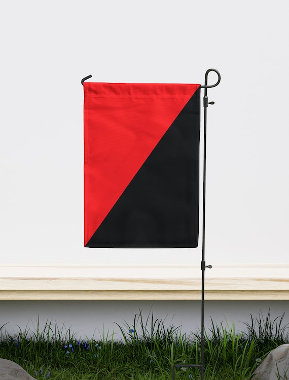 Black And Red Diagonal Flag