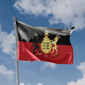 Kingdom of Württemberg Flag With Crest | Unique Design Print | Hiqh ...