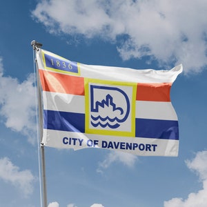 Davenport Flag, Iowa USA | Unique Design Print | Hiqh Quality Materials | 5 Sizes | Made in EU