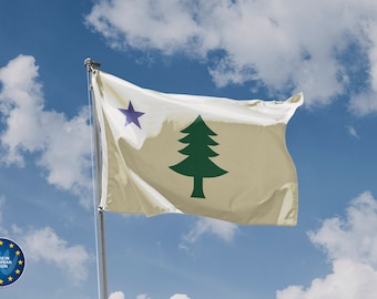 Original Maine Flag | Unique Design Print | High Quality Materials | 5 sizes | Made in EU