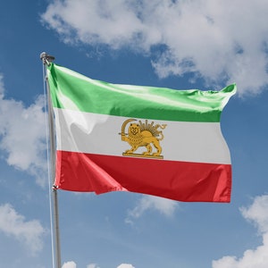 Historical Flag of State of Iran | Unique Design Print | High Quality Materials | 5 Sizes | Made in EU