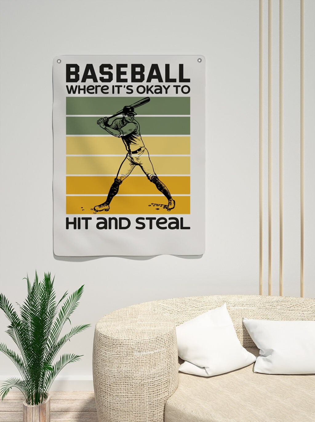 Baseball Poster Tapestry | Unique Design Print | High Quality Materials | Different Size Options | Made in EU