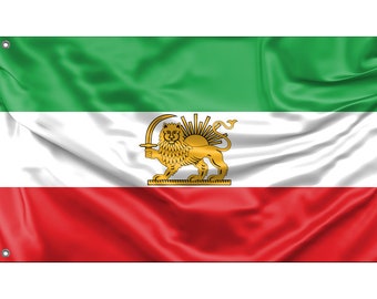 Historical Flag of State of Iran | Unique Design Print | High Quality Materials | Size - 3x5 Ft / 90x150 cm | Made in EU