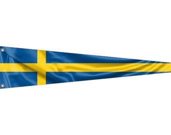 Sweden Pennant Flag | Unique Design Print | High Quality Materials | 9 Sizes | Made in EU