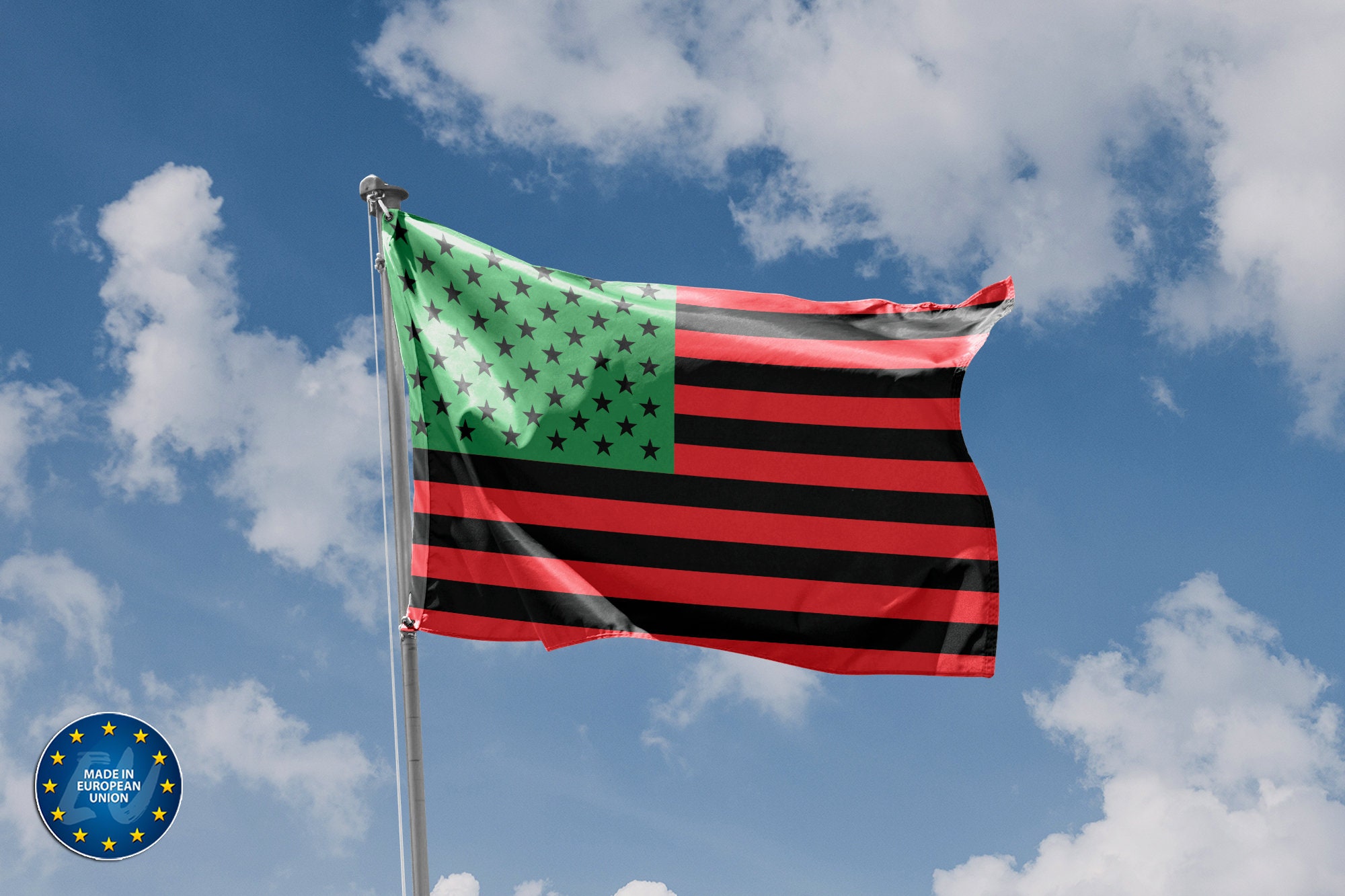 African American Flag | Unique Design Print | High Quality Materials | 5 sizes | Made in EU