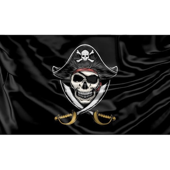 Pirate Flag Unique Design Print High Quality Materials Size 3x5 Ft / 90x150  Cm Made in EU -  Sweden