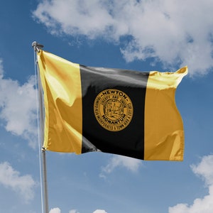 Newton Flag, Massachusetts USA | Unique Design Print | Hiqh Quality Materials | Size - 3x5 Ft / 90x150 cm | Made in EU
