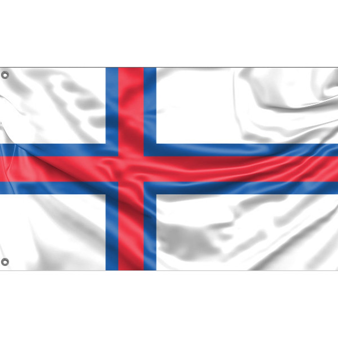 Bandiera Di Isole Faroe Che Appendono Su Un Palo Illustrazione Vettoriale - Illustrazione di