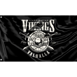 Viking Raven Flag Unique Design 3x5 Ft EU Made 90x150 cm size Viking Raven Flag Unique Design 3x5 Ft EU Made 90x150 cm size