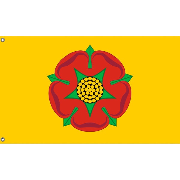 Lancashire County Table Flag - 5x8 Inch Desk Flag With Black Plastic Base - AZ FLAG