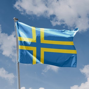 Åland Flag | Unique Design Print | High Quality Materials | Size - 3x5 Ft / 90x150 cm | Made in EU