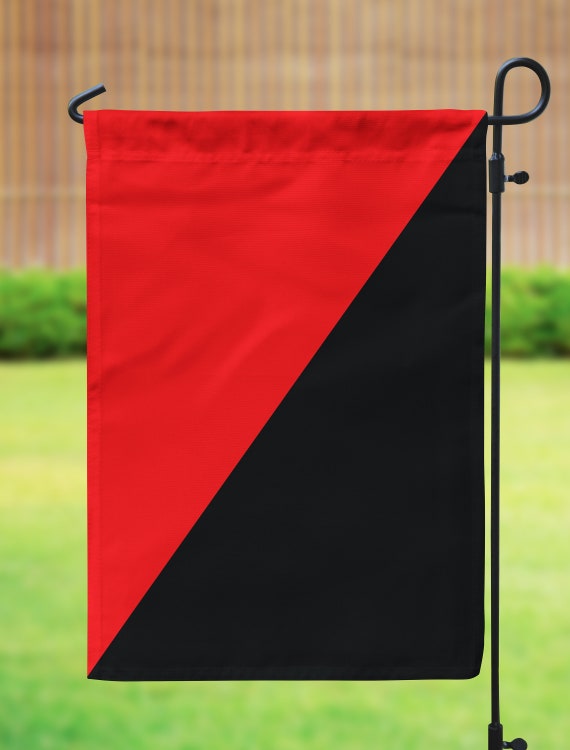 Black And Red Diagonal Flag