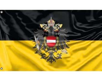 Austrian Empire Flag | Unique Design Print | Hiqh Quality Materials | Size - 3x5 Ft / 90x150 cm | Made in EU