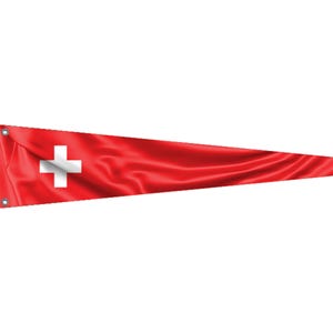 Switzerland Pennant Flag | Unique Design Print | High Quality Materials | 9 Sizes | Made in EU