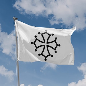 Occitan Cross Flag | Unique Design Print | High Quality Materials | Size - 3x5 Ft / 90x150 cm | Made in EU