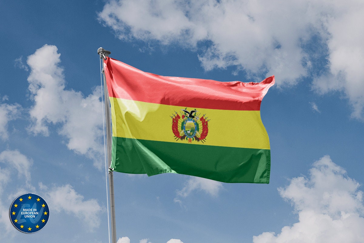 Lot De 10 Mini Drapeaux Bolivie – 14x21 Cm, Mât 30 Cm, Polyester, Double Face – Pour Fêtes, Défilés, Déco