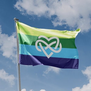 Bright Infinity Heart Polyamory Flag | Unique Design Print | High Quality Materials | 5 Sizes | Made in EU
