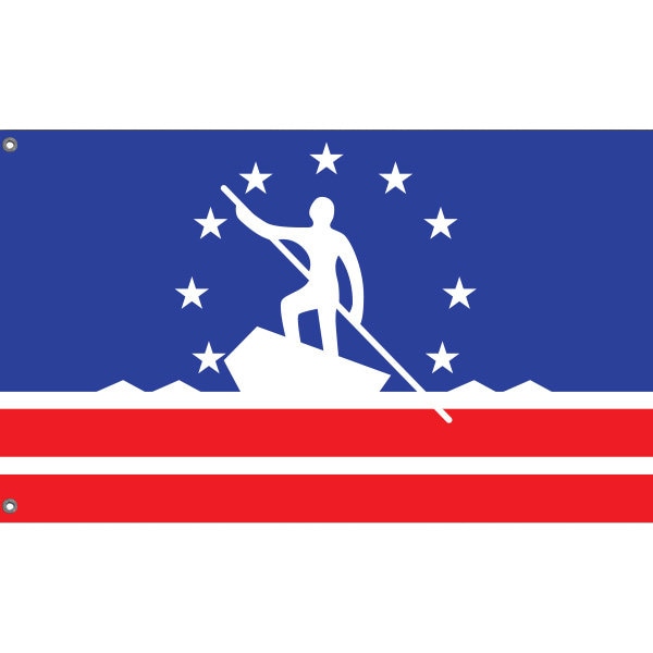 Isolated Hampton Roads City Flag, City of Virginia State, Waving on