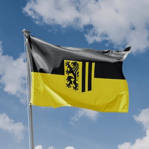 Dresden, Germany Flag | Unique Design Print | High Quality Materials | Size - 3x5 Ft / 90x150 cm | Made in EU