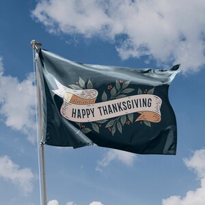 Happy Thanks Giving Day VI, Unique Print, 3x5 Ft / 90x150 cm size, EU Made