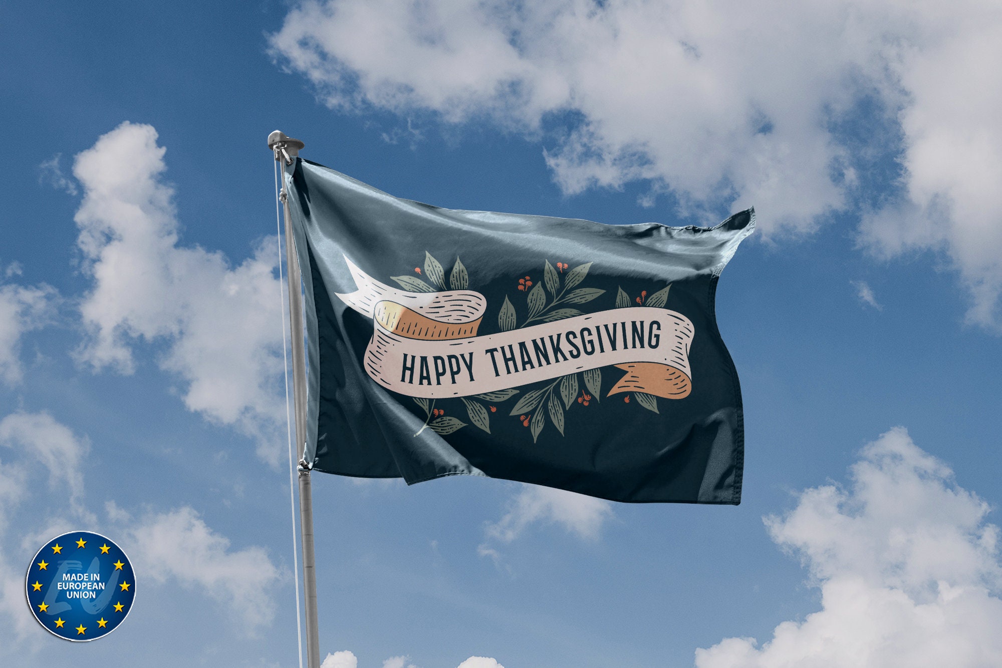 Happy Thanks Giving Day VI, Unique Print, 3x5 Ft / 90x150 cm size, EU Made