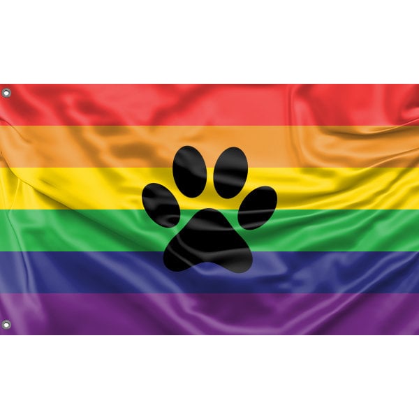 Furry Rainbow Pride Flag | Unique Design Print | High Quality Materials | Size - 3x5 Ft / 90x150 cm | Made in EU