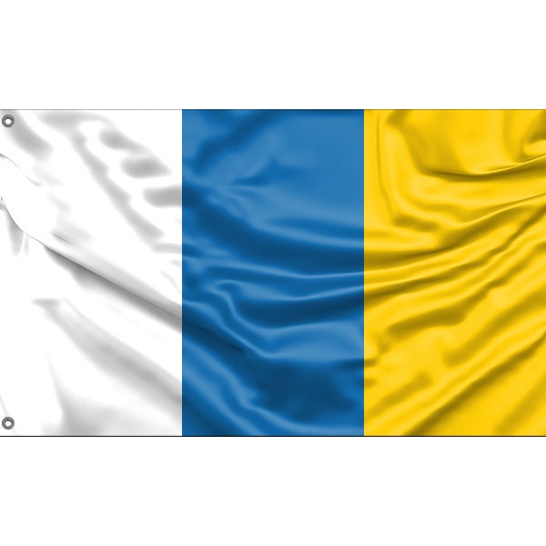 2 Sticker Flagge Kanarische Inseln – Selbstklebend, Wetterfest & Ideal Für Auto, Fahrrad, Laptop