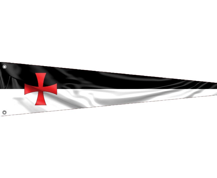 Knights Templar Pennant Flag | Unique Design Print | High Quality Materials | 9 Sizes | Made in EU