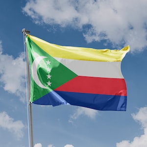 Flag of Comoros | Unique Design Print | High Quality Materials | Size - 3x5 Ft / 90x150 cm | Made in EU