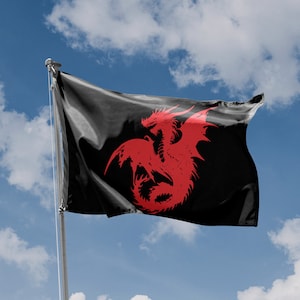 Red Dragon IV Flag | Unique Design Print | Hiqh Quality Materials | Size - 3x5 Ft / 90x150 cm | Made in EU