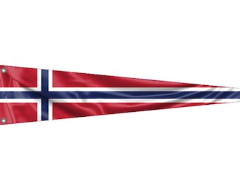 Norway Pennant Flag | Unique Design Print | High Quality Materials | 9 Sizes | Made in EU