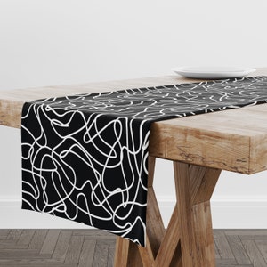 Table Runner Artistic Waves | Unique Design Table Decor | High Quality Textile and Print | Made in EU