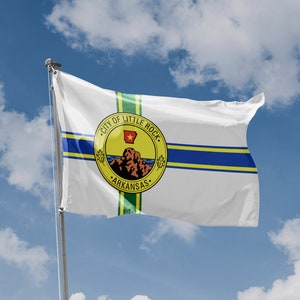 Little Rock Flag, Arkansas USA | Unique Design Print | Hiqh Quality Materials | Size - 3x5 Ft / 90x150 cm | Made in EU